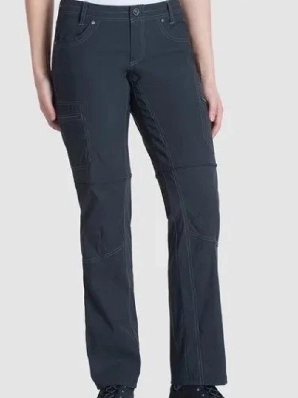 Kuhl Cliffside Zip Off Convertible Cargo Hiking Pants Charcoal 4